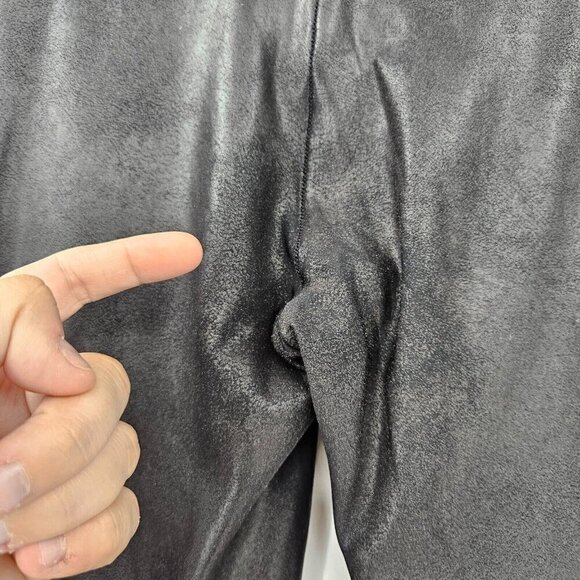 Spanx Ready To Wow Faux Leather Leggings Black Women’s Size M Short High Rise - Picture 11 of 12